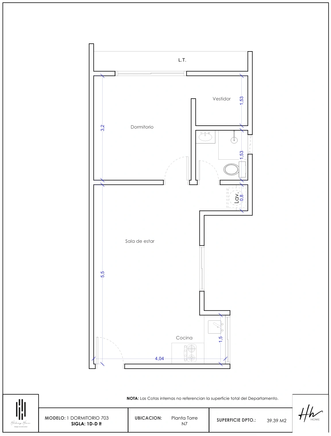 Plano del modelo 1D-D LT de HH Home