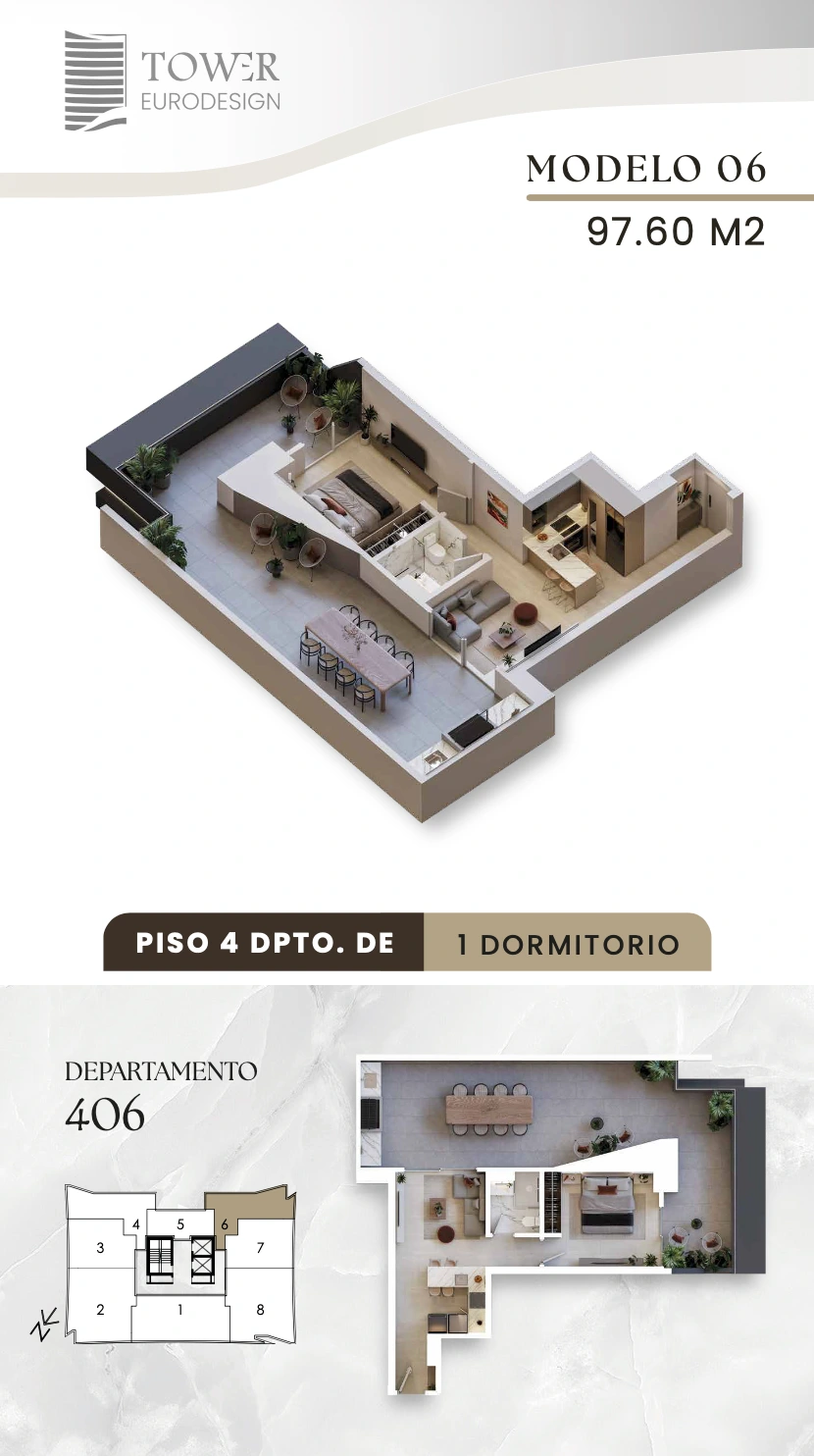 Plano del modelo 6+T de Eurodesign Tower