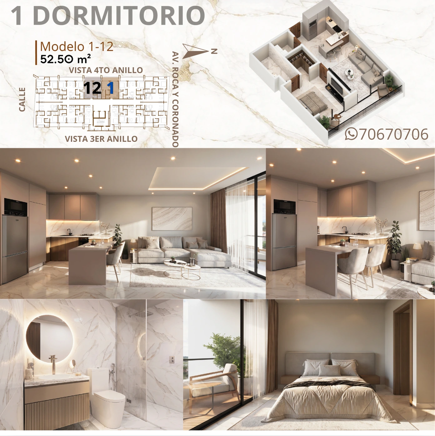 Plano del modelo 1-12 de Westgate Tower