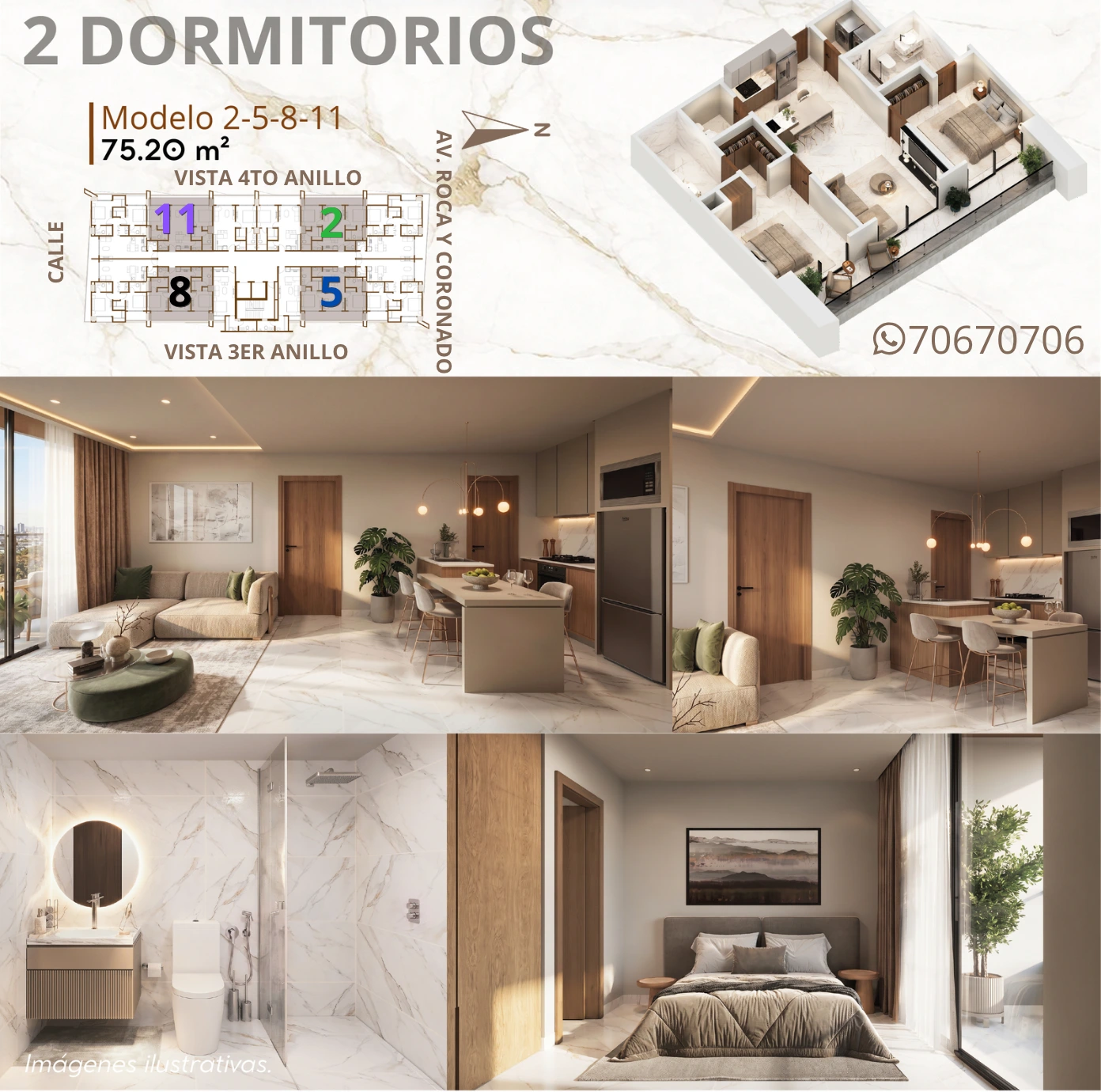 Plano del modelo 2-5-8-11 de Westgate Tower