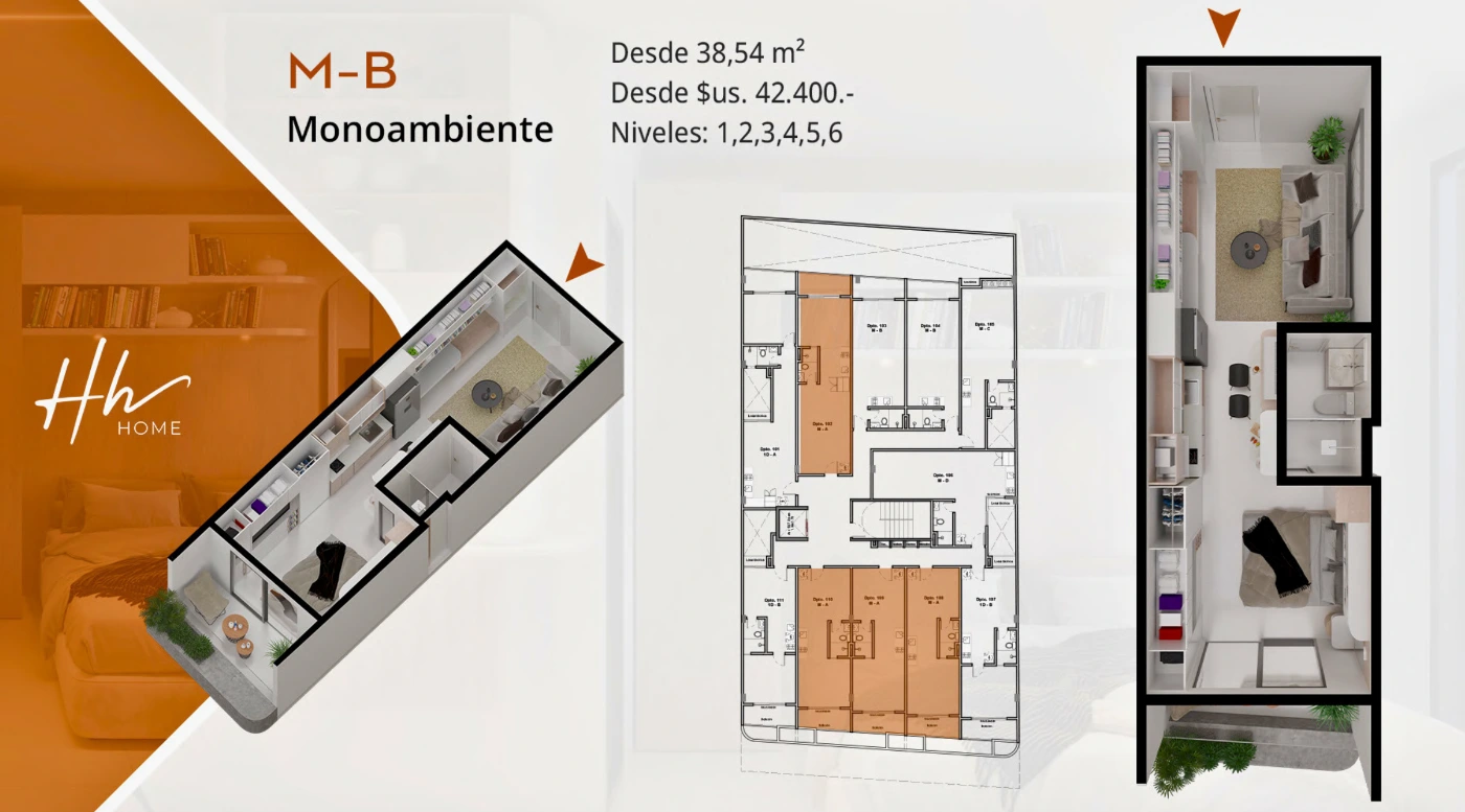 Plano del modelo M-B de HH Home