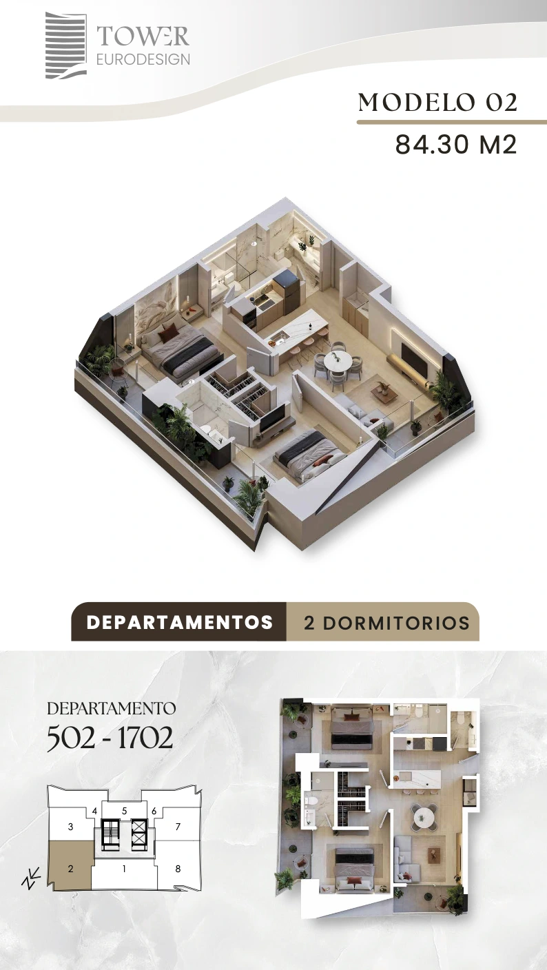 Plano del modelo 2 de Eurodesign Tower