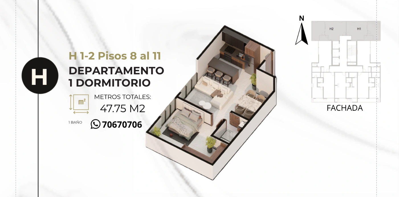 Plano del modelo H de Domus Black